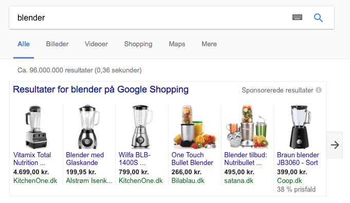 Google Shopping-annonser
