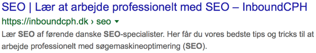 Eksempel på Title Tag