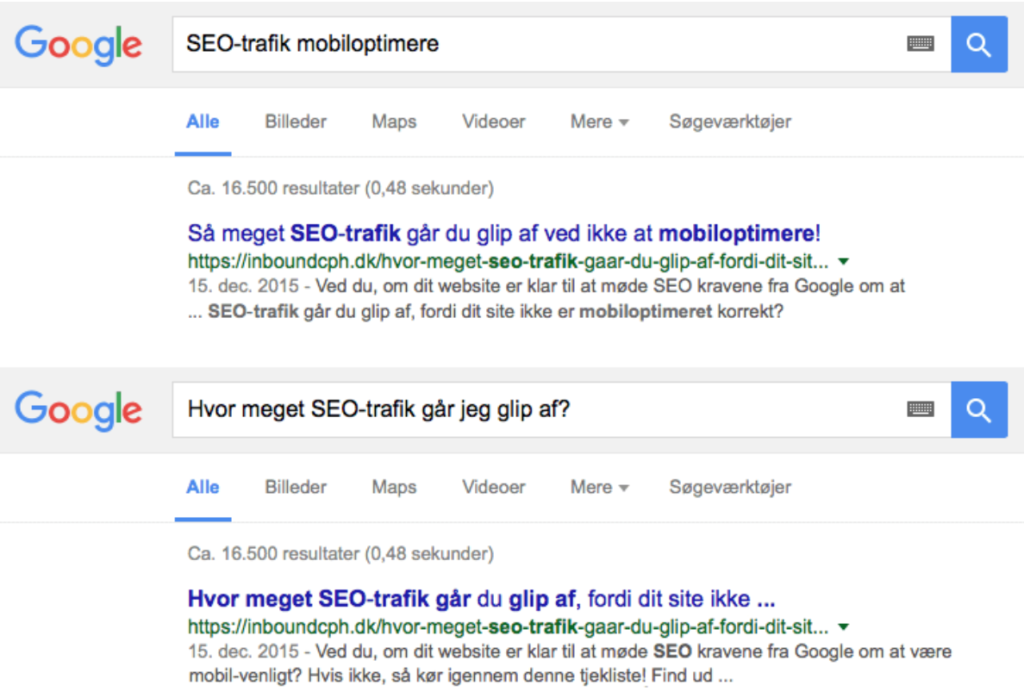 Title Tag på Google